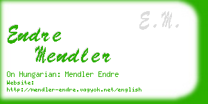 endre mendler business card